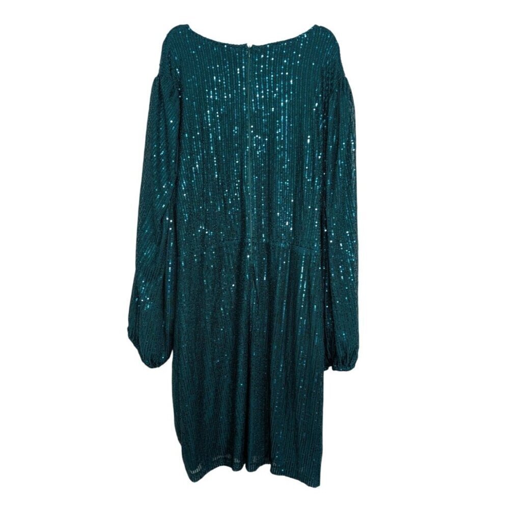 NEW Ivy City Sequin Jagger Dress Womens Size 3X Green Christmas Holiday Party - Picture 10 of 14